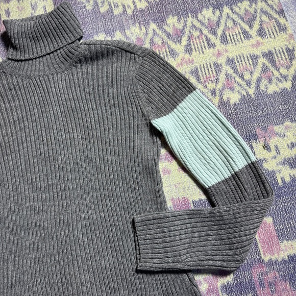 Vintage 90s Calvin Klein Womens Ribbed Turtleneck Sweater Long Sleeve in Gray - Picture 11 of 15